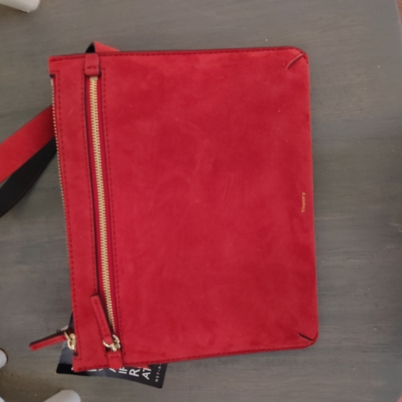 Theory Suede Belt Bag with Sleek Design and Gold Zipper - Picture 5 of 9